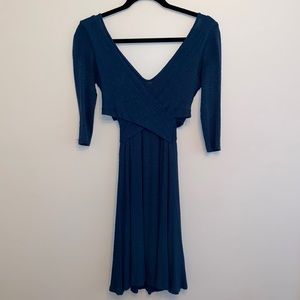 Amadi teal knit dress